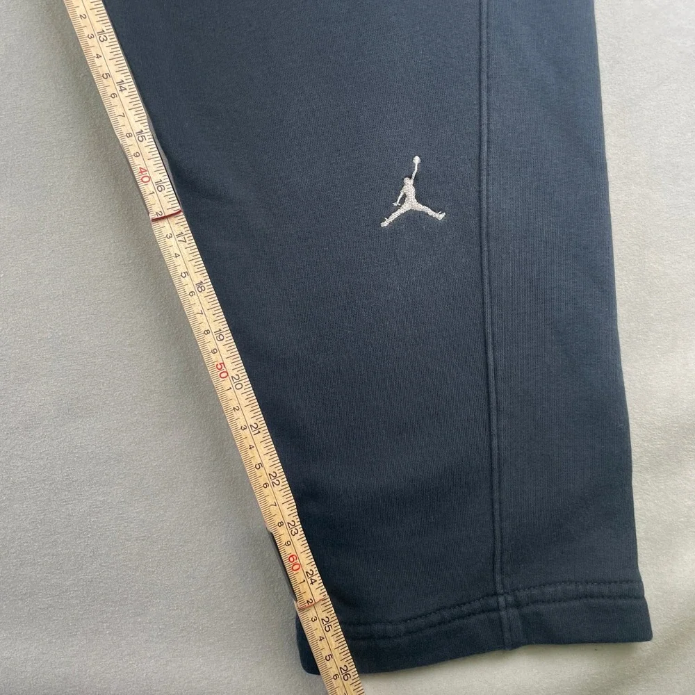 Nike Jordan Sportswear Fleece Sweatpants Black Custom Hem Snap Pocket Comfy M‎